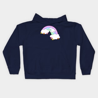 Rainbow Cloud Harp Seal Kids Hoodie